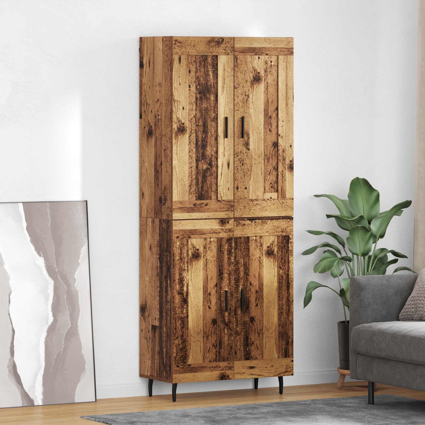 vidaXL Highboard 2 pcs Altholz Holzwerkstoff