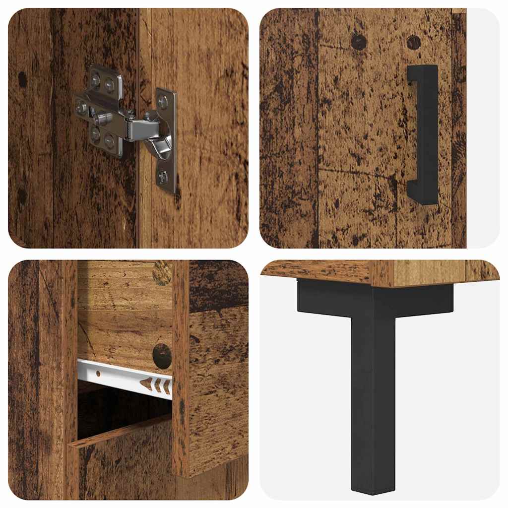 vidaXL Buffet haut avec tiroirs 2 pcs Bois de récupération Bois d'ingénierie