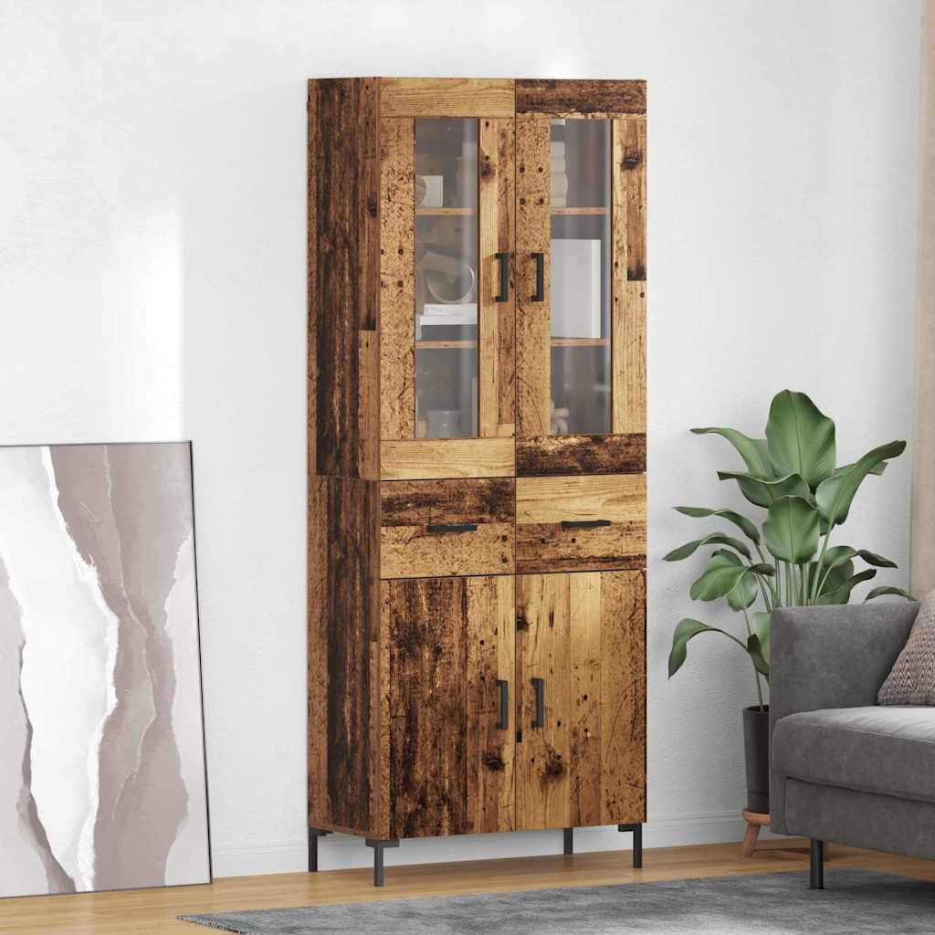 vidaXL Buffet haut avec tiroirs 2 pcs Bois de récupération Bois d'ingénierie