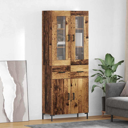 vidaXL Buffet haut avec tiroirs 2 pcs Bois de récupération Bois d'ingénierie