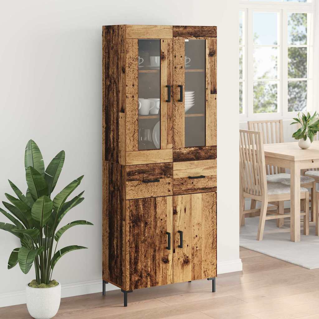 vidaXL Buffet haut avec tiroirs 2 pcs Bois de récupération Bois d'ingénierie