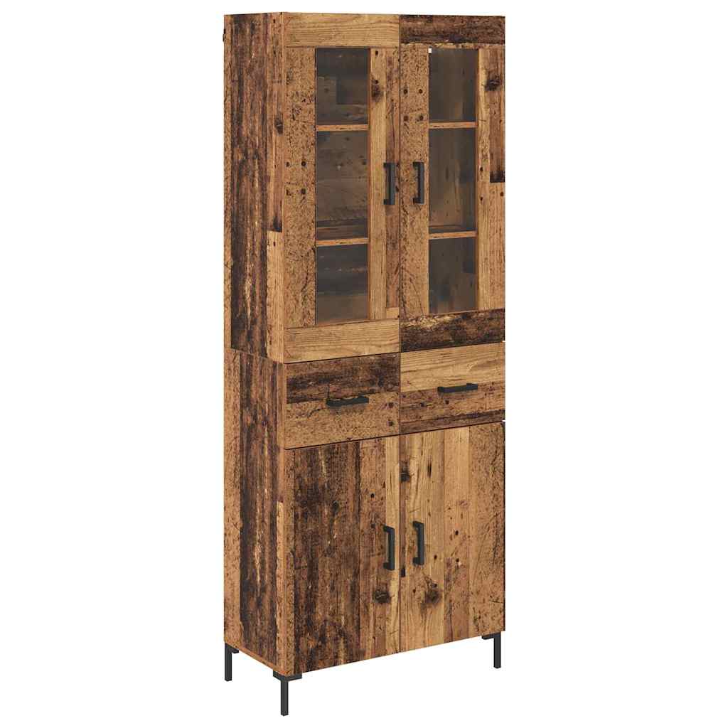 vidaXL Buffet haut avec tiroirs 2 pcs Bois de récupération Bois d'ingénierie