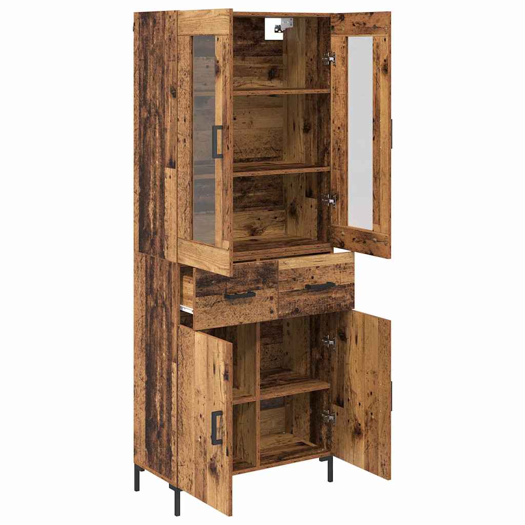 vidaXL Buffet haut avec tiroirs 2 pcs Bois de récupération Bois d'ingénierie