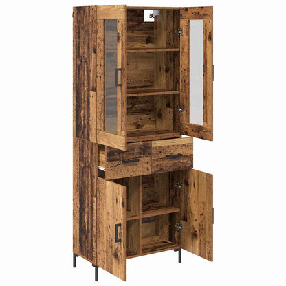 vidaXL Buffet haut avec tiroirs 2 pcs Bois de récupération Bois d'ingénierie