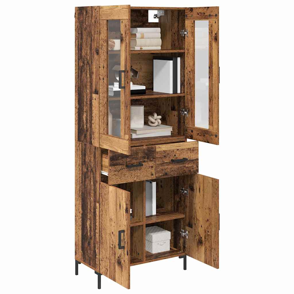 vidaXL Buffet haut avec tiroirs 2 pcs Bois de récupération Bois d'ingénierie