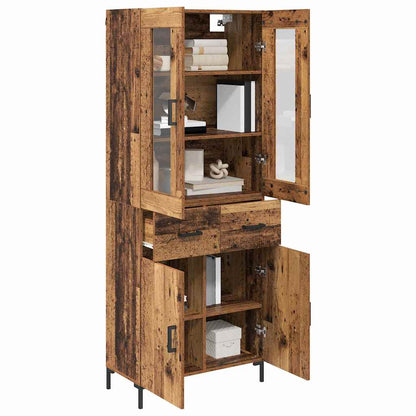 vidaXL Buffet haut avec tiroirs 2 pcs Bois de récupération Bois d'ingénierie