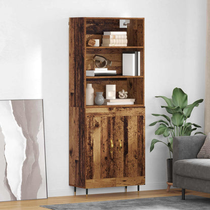 vidaXL Highboard Altholz 69,5 x 34 x 180 cm Holzwerkstoff