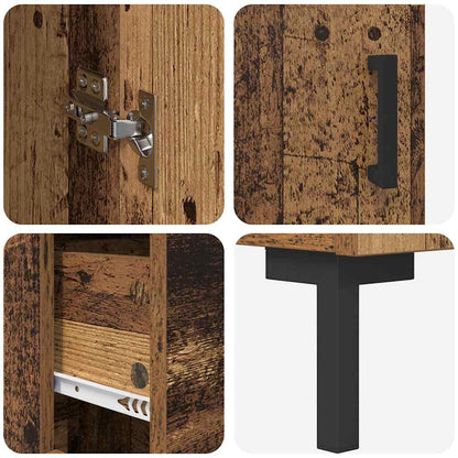 Highboard Altholz 69,5 x 34 x 180 cm Holzwerkstoff