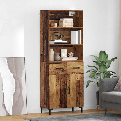 Highboard Altholz 69,5 x 34 x 180 cm Holzwerkstoff