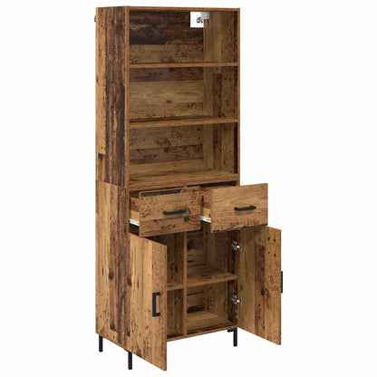 Highboard Altholz 69,5 x 34 x 180 cm Holzwerkstoff