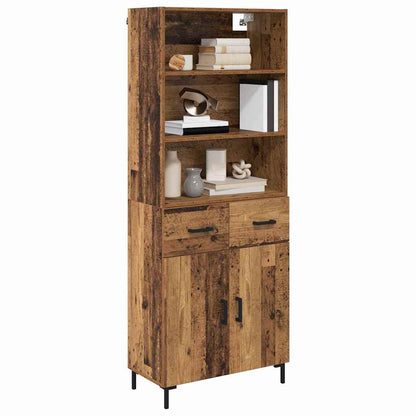Highboard Altholz 69,5 x 34 x 180 cm Holzwerkstoff