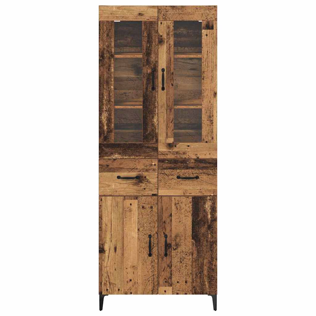 vidaXL Highboard Wandmontiert Altholz 69,5 x 34 x 180 cm Holzwerkstoff