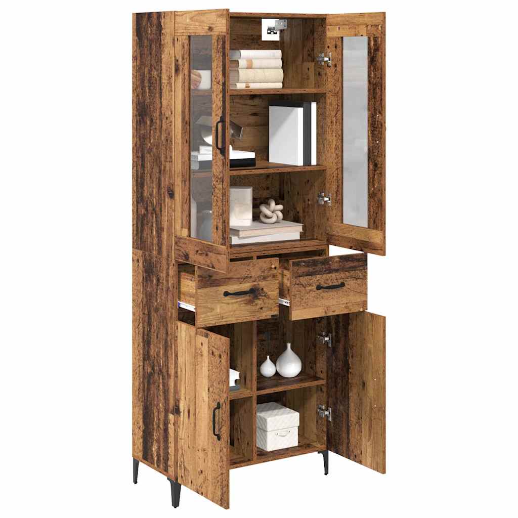vidaXL Highboard Wandmontiert Altholz 69,5 x 34 x 180 cm Holzwerkstoff