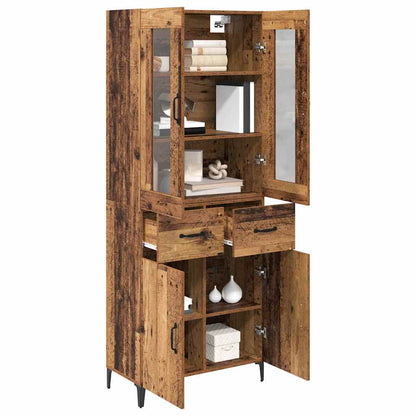 vidaXL Highboard Wandmontiert Altholz 69,5 x 34 x 180 cm Holzwerkstoff