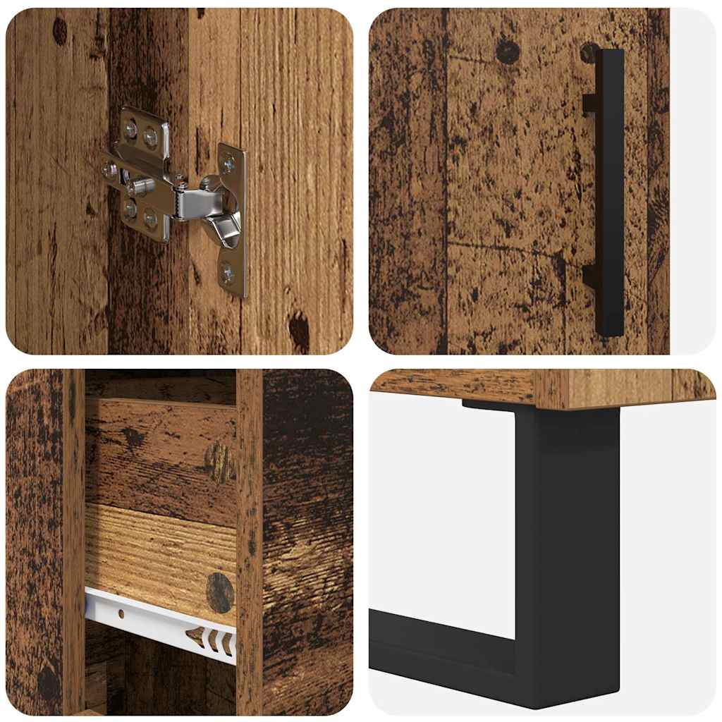 vidaXL Highboard mit Schubladen 2 pcs Altholz 69,5 x 34 x 180 cm