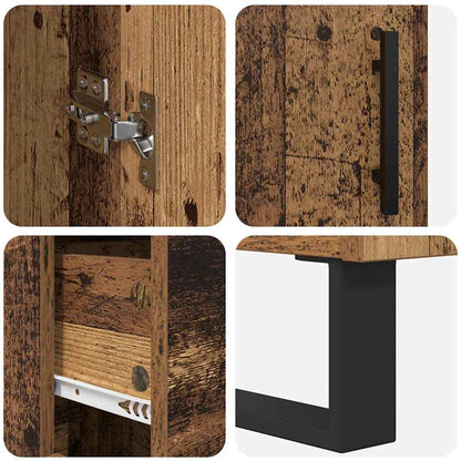 vidaXL Highboard mit Schubladen 2 pcs Altholz 69,5 x 34 x 180 cm