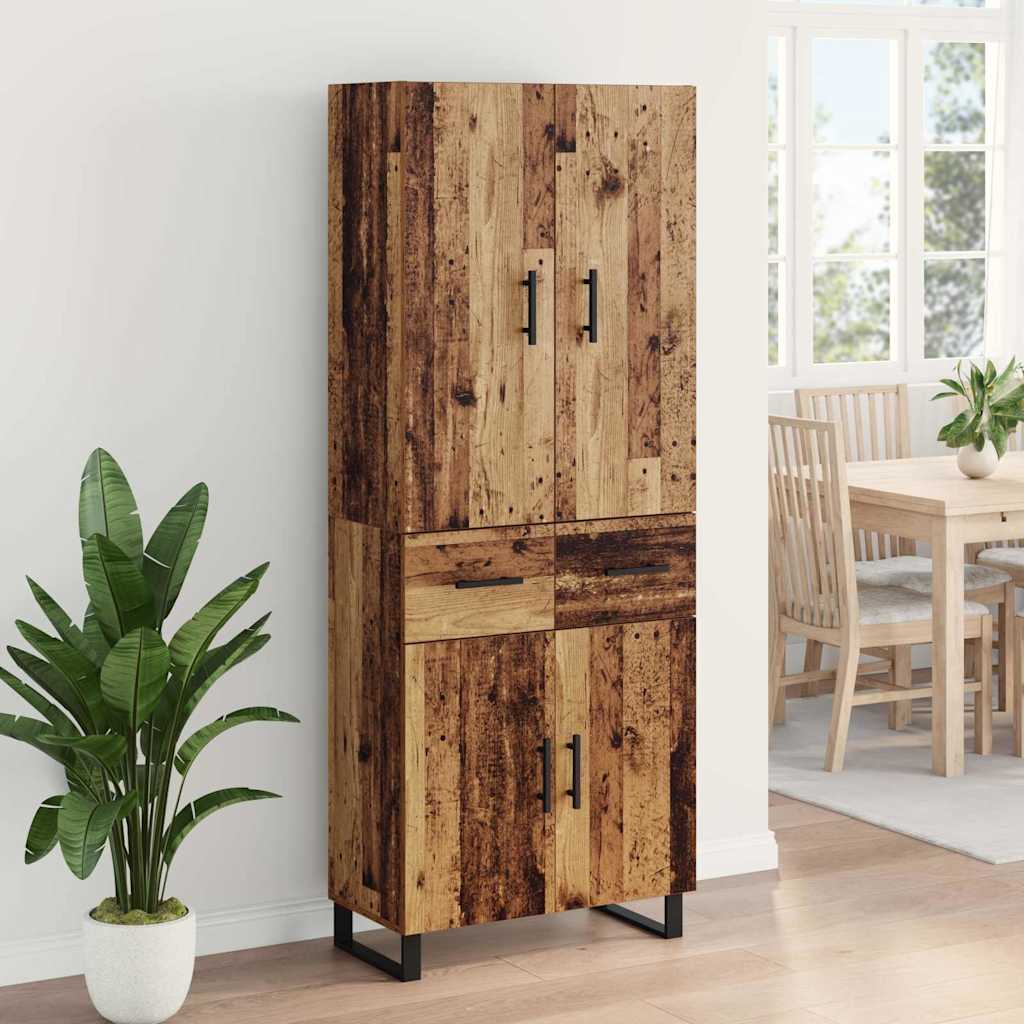 vidaXL Highboard mit Schubladen 2 pcs Altholz 69,5 x 34 x 180 cm
