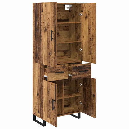vidaXL Highboard mit Schubladen 2 pcs Altholz 69,5 x 34 x 180 cm