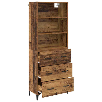 Highboard Altholz 69,5 x 34 x 180 cm Holzwerkstoff