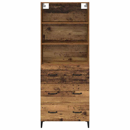 Highboard Altholz 69,5 x 34 x 180 cm Holzwerkstoff
