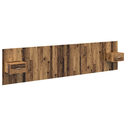 Kopfteil mit Schrank mit Schubladen 3 pcs Altholz Holzwerkstoff