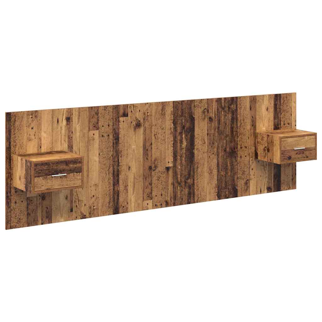 Kopfteil mit Schrank mit Schubladen 3 pcs Altholz Holzwerkstoff