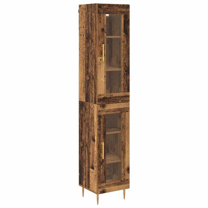 vidaXL Highboard 2 pcs Altholz Glas