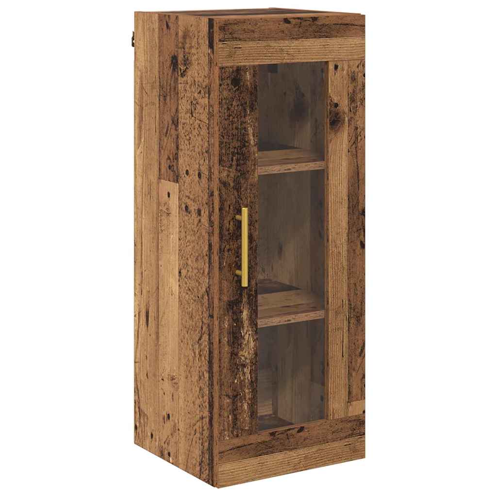 vidaXL Highboard 2 pcs Altholz Glas