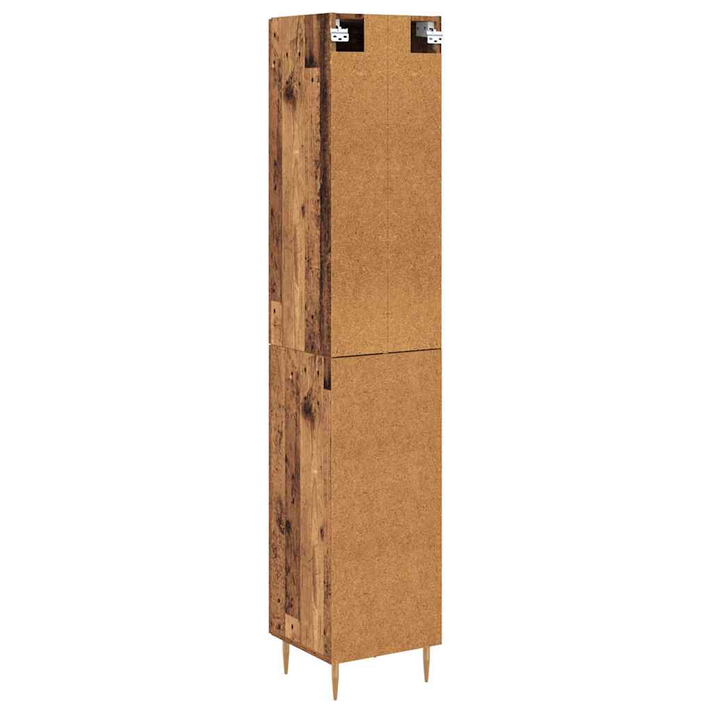 vidaXL Highboard 2 pcs Altholz Glas