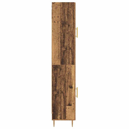 vidaXL Highboard 2 pcs Altholz Glas
