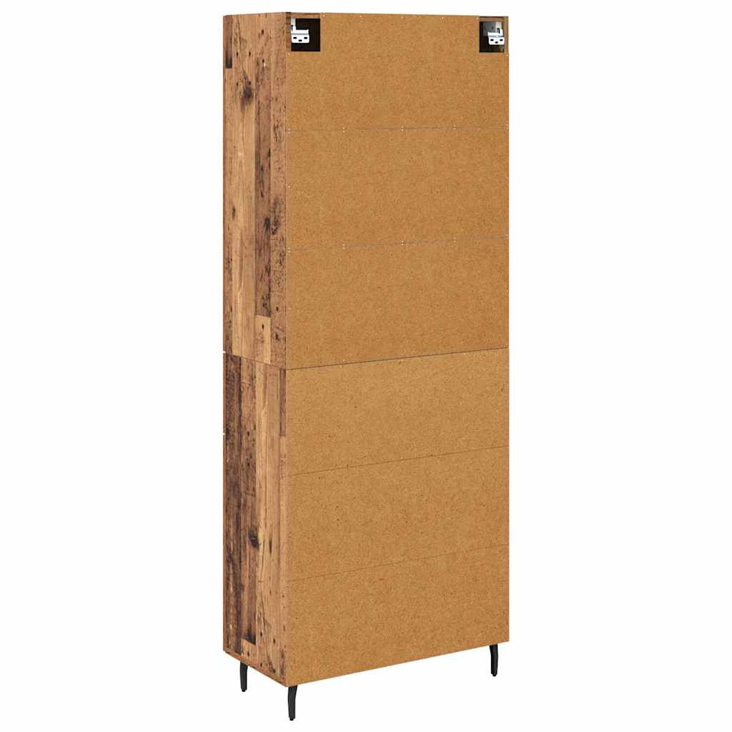 vidaXL Highboard mit Schubladen 2 pcs Altholz Engineered Wood und Glas