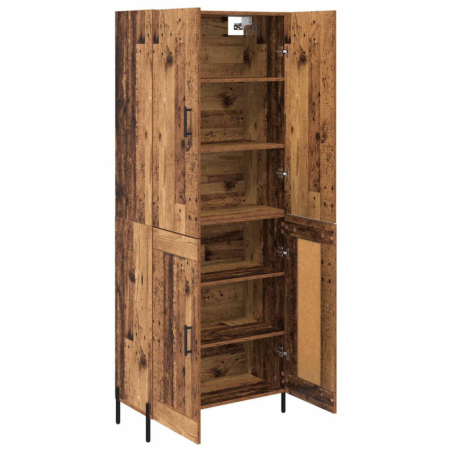 vidaXL Highboard Wandmontiert Altholz 69,5 x 34 x 180 cm Holzwerkstoff