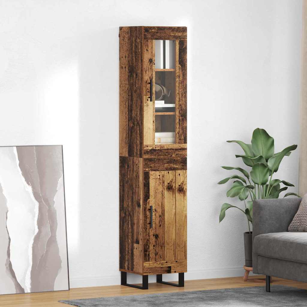vidaXL Highboard Altholz 34,5 x 34 x 180 cm Holzwerkstoff