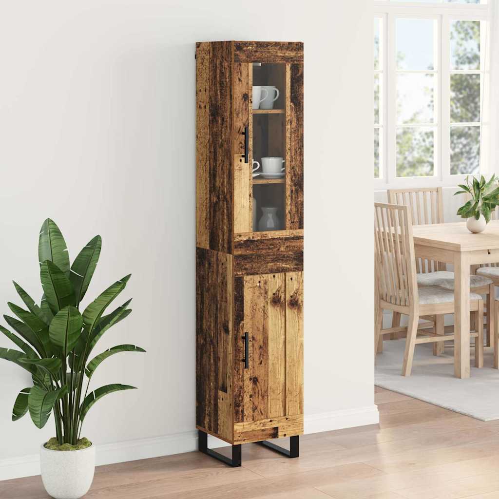 vidaXL Highboard Altholz 34,5 x 34 x 180 cm Holzwerkstoff