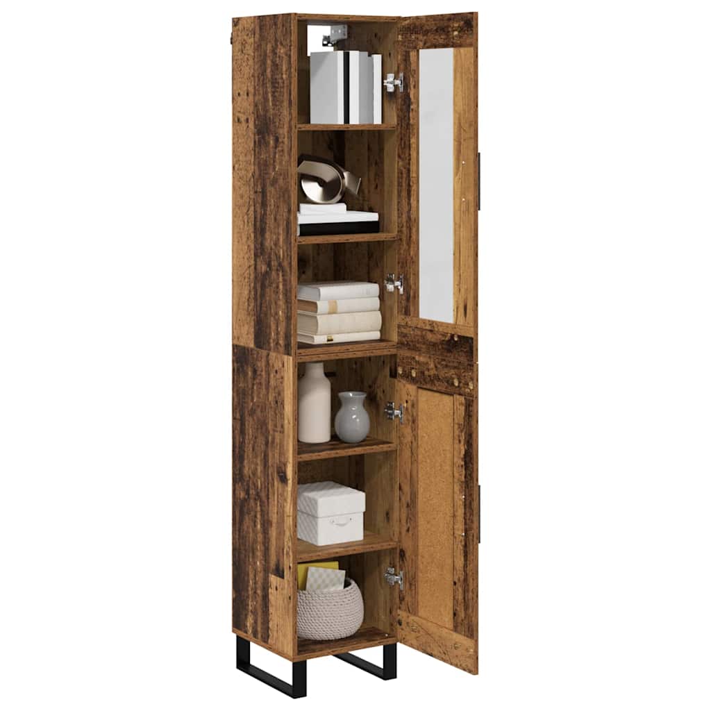 vidaXL Highboard Altholz 34,5 x 34 x 180 cm Holzwerkstoff
