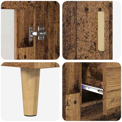 Highboard Altholz 69,5 x 34 x 180 cm Holzwerkstoff