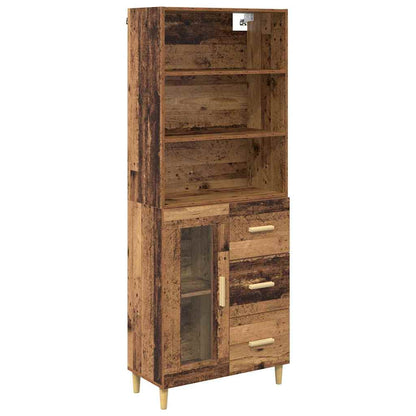 Highboard Altholz 69,5 x 34 x 180 cm Holzwerkstoff