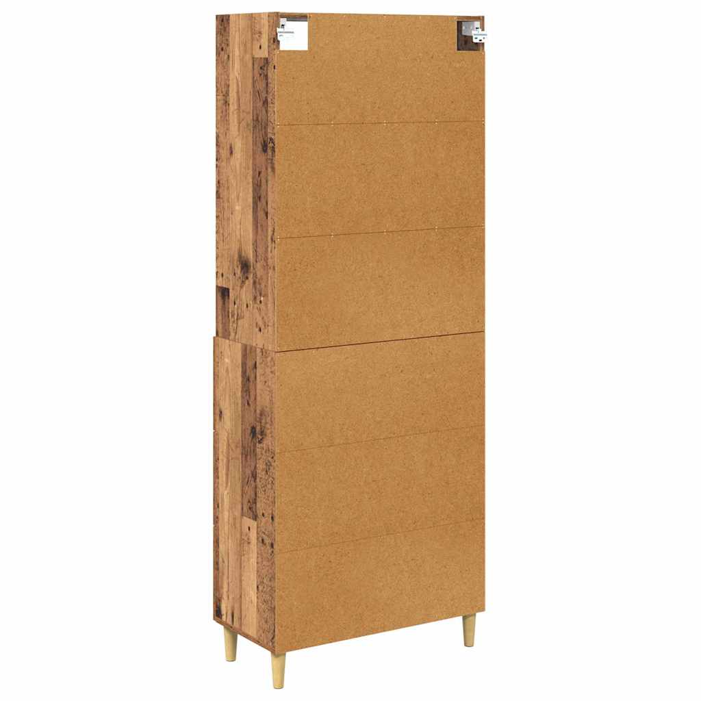 Highboard Altholz 69,5 x 34 x 180 cm Holzwerkstoff