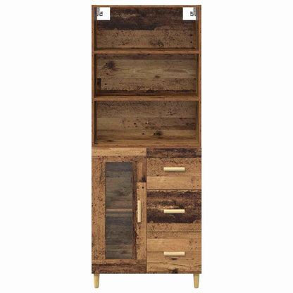 Highboard Altholz 69,5 x 34 x 180 cm Holzwerkstoff