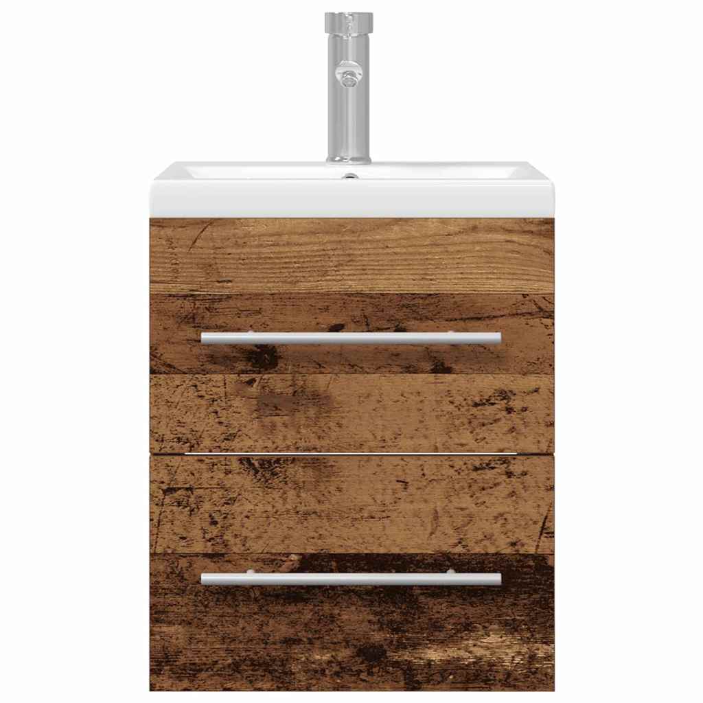 vidaXL Waschbeckenschrank mit Schubladen Altholz 41 x 38,5 x 48 cm