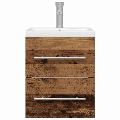 vidaXL Waschbeckenschrank mit Schubladen Altholz 41 x 38,5 x 48 cm