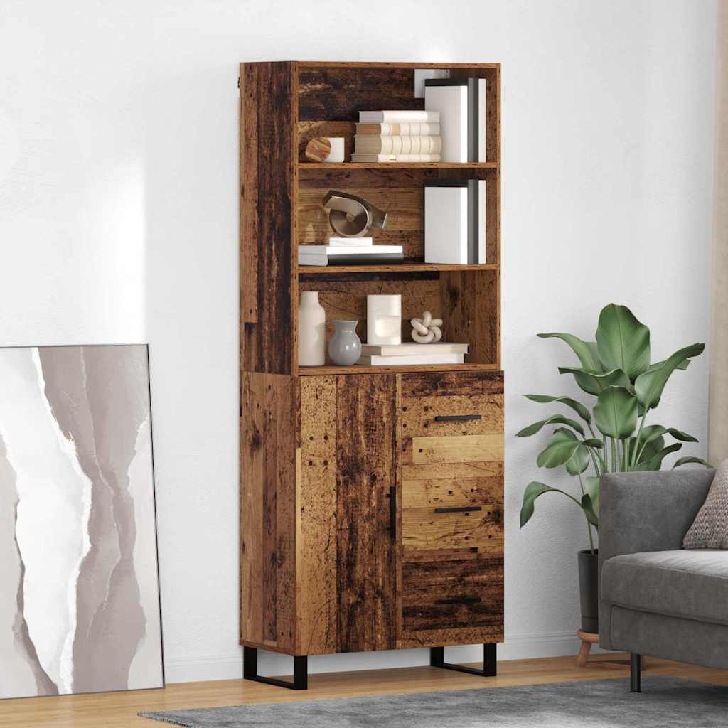 vidaXL Highboard Altholz 69,5 x 34 x 180 cm Holzwerkstoff