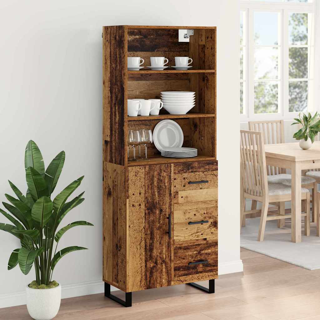 vidaXL Highboard Altholz 69,5 x 34 x 180 cm Holzwerkstoff