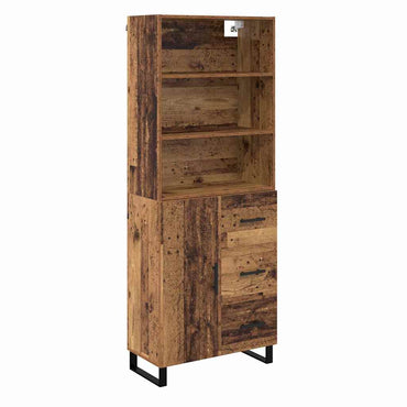 vidaXL Highboard Altholz 69,5 x 34 x 180 cm Holzwerkstoff
