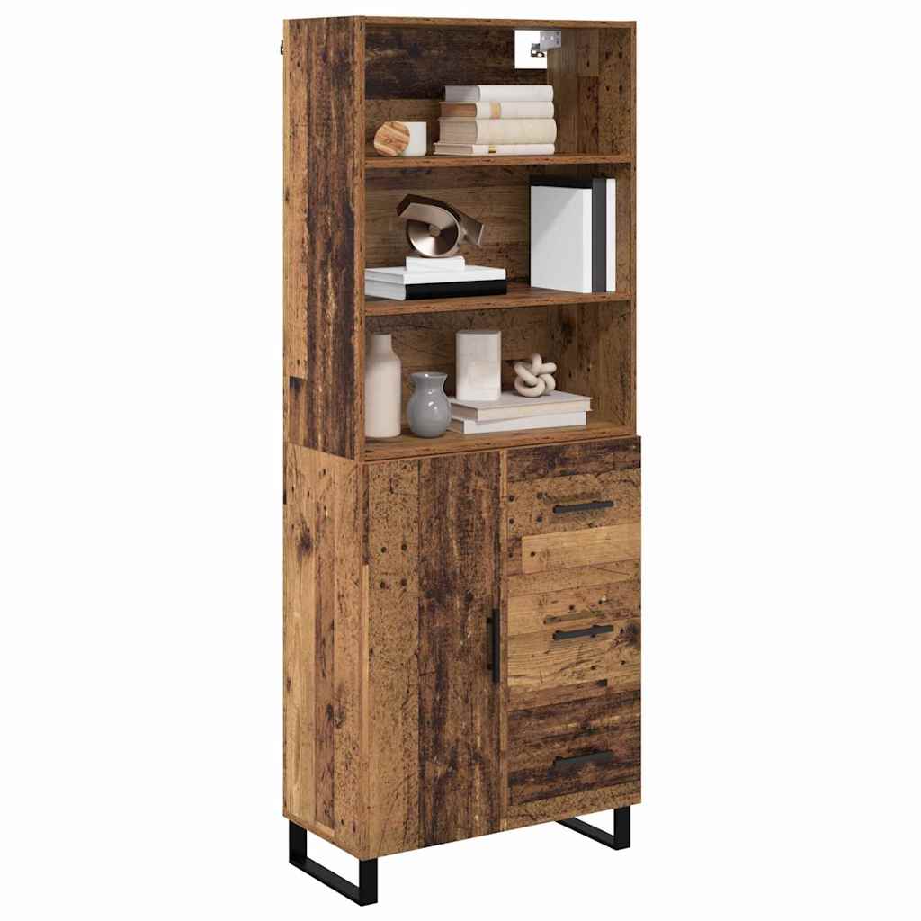 vidaXL Highboard Altholz 69,5 x 34 x 180 cm Holzwerkstoff