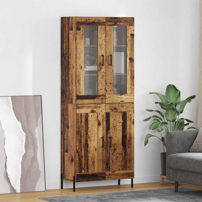 vidaXL Highboard Wandmontiert Altholz 69,5 x 34 x 180 cm Holzwerkstoff