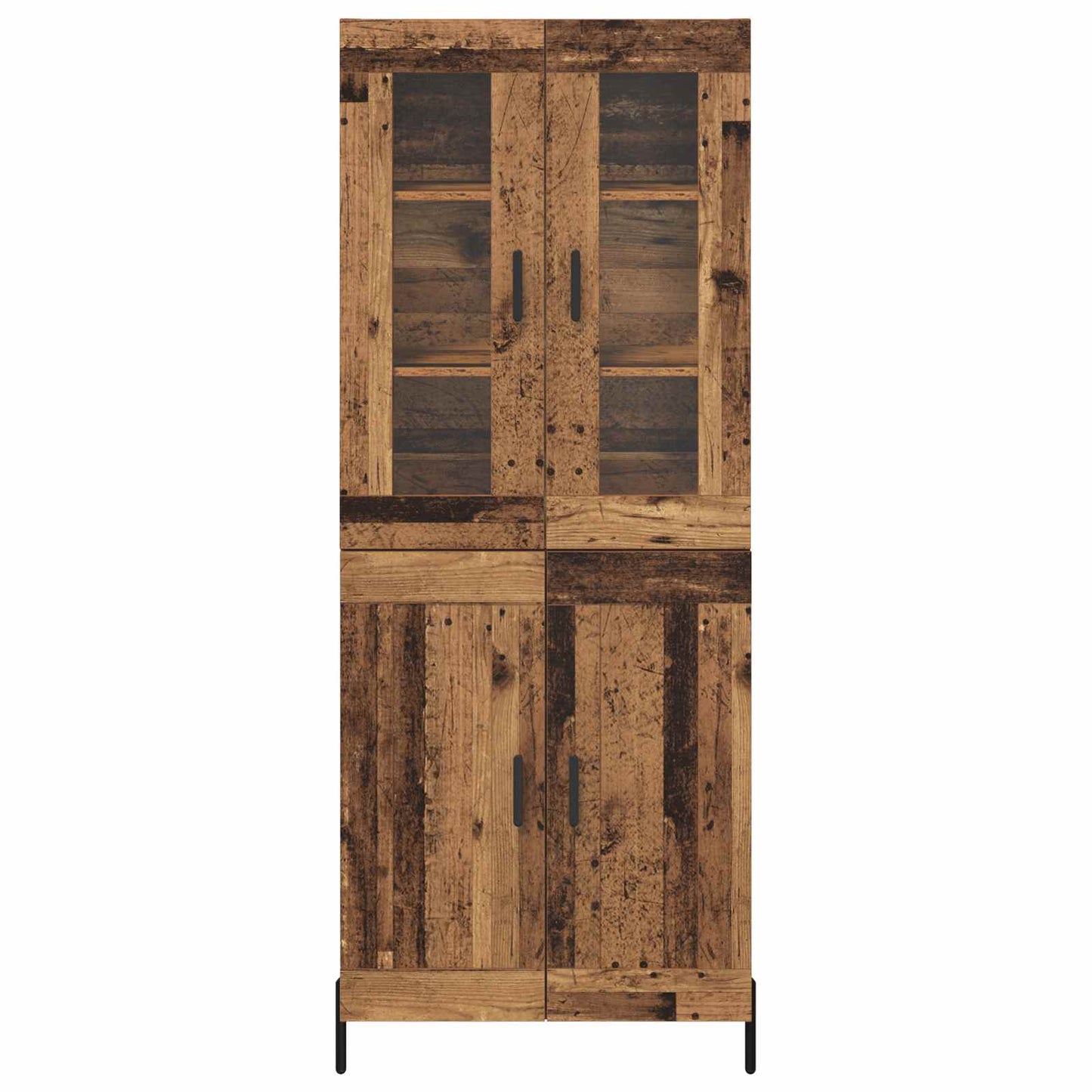 vidaXL Highboard Wandmontiert Altholz 69,5 x 34 x 180 cm Holzwerkstoff