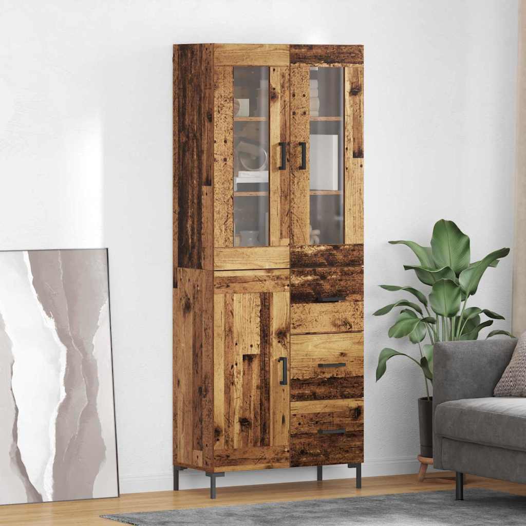 vidaXL Buffet haut avec tiroirs 2 pcs Bois de récupération Bois d'ingénierie