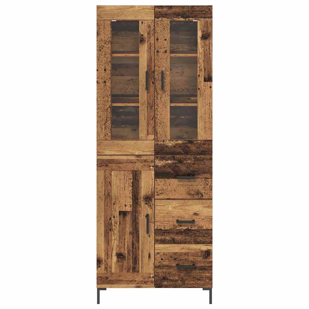 vidaXL Buffet haut avec tiroirs 2 pcs Bois de récupération Bois d'ingénierie
