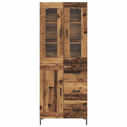 vidaXL Buffet haut avec tiroirs 2 pcs Bois de récupération Bois d'ingénierie